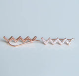925 Sterling Silver Ear Cuff Earrings Women Bijoux Long Wire Stud Jewelry