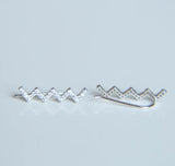 925 Sterling Silver Ear Cuff Earrings Women Bijoux Long Wire Stud Jewelry