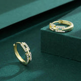 18K Cutout Diamond Earrings for Women - Sterling Silver Jewelry