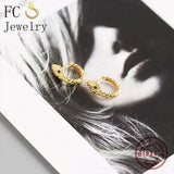 925 Silver Punk Style Animal Golden Snake Ear Bone Piercing Hoop Earring