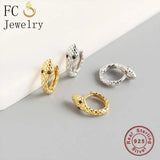 925 Silver Punk Style Animal Golden Snake Ear Bone Piercing Hoop Earring