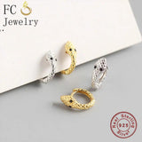 925 Silver Punk Style Animal Golden Snake Ear Bone Piercing Hoop Earring