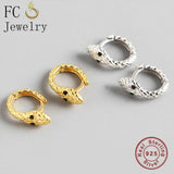 925 Silver Punk Style Animal Golden Snake Ear Bone Piercing Hoop Earring
