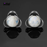 925 Silver Moonstone Stud Earrings for Women