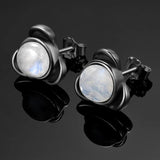 925 Silver Moonstone Stud Earrings for Women