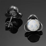 925 Silver Moonstone Stud Earrings for Women