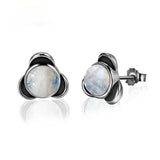925 Silver Moonstone Stud Earrings for Women