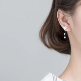 Zircon Flower Dangle Drop Earrings 925 Sterling Tassel Birthday Gift