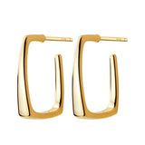 925 Silver Square Hoop Earrings, Geometric Ear Jewelry