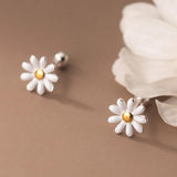 925 Silver Sun Flower Earrings for Women Gift Dainty Small Delicate