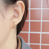 Geometric Oval Hoop Earrings High Polished Jewelry
