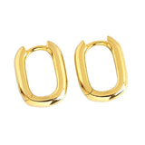 Geometric Oval Hoop Earrings High Polished Jewelry