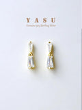 Yasu 925 Sterling Silver Plating 14k Geometric Square Stud Earrings
