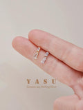 Yasu 925 Sterling Silver Plating 14k Geometric Square Stud Earrings