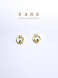Yasu 925 Silver Sapphire Earrings Moonship Studs Sparkling Wedding Jewelry