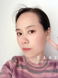 Yasu 925 Silver Sapphire Earrings Moonship Studs Sparkling Wedding Jewelry
