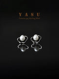 925 Silver Plated Stud Earrings Cloud Natural Pearl Unique Fine Jewelry