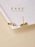 925 Silver Heart Stud Earrings Crystal Party Jewelry