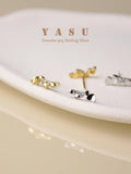 925 Silver Heart Stud Earrings Crystal Party Jewelry