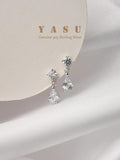 Yasu S925 Sterling Silver Crystal Water Drop Earrings 14k Real Plating