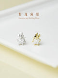 Yasu 925 Silver Star Stud Earrings Zirconia Party Jewelry