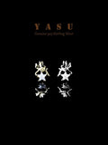 Yasu 925 Silver Star Stud Earrings Zirconia Party Jewelry