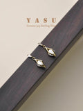 925 Silver Stud Earrings Women Yasu Diamond Hollow Crystal Jewelry