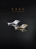 925 Silver Stud Earrings Women Yasu Diamond Hollow Crystal Jewelry