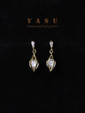 925 Silver Stud Earrings Women Yasu Diamond Hollow Crystal Jewelry