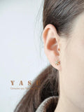 925 Silver Flower Ear Studs 14K Plated Crystal Wedding Jewelry Accessories