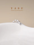 Yasu 925 Sterling Silver Plated Crystal Olive Branch Stud Earrings