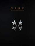 925 Silver Broken Star Stud Earrings Crystal Party Jewelry
