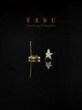 925 Silver Broken Star Stud Earrings Crystal Party Jewelry