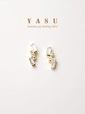 925 Silver Geometric Crystal Stud Earrings for Women
