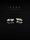 925 Silver Geometric Crystal Stud Earrings for Women