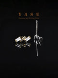 925 Silver Geometric Crystal Stud Earrings for Women