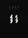 925 Silver Geometric Crystal Stud Earrings for Women