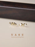 925 Silver Geometric Crystal Stud Earrings for Women