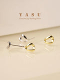 925 Silver Triangle Stud Earrings 14k Plated