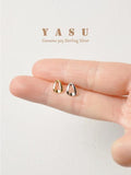 925 Silver Triangle Stud Earrings 14k Plated