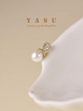 925 Silver Pearl Earrings 18K Plated Wedding Party Jewelry