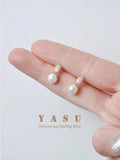925 Silver Pearl Earrings 18K Plated Wedding Party Jewelry