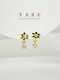 Yasu 925 Silver Flower Drop Earrings Women Party Jewelry