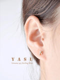Yasu Sterling Silver 925 Diamond Cross Letter X Stud Earrings For Women