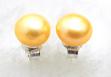 Freshwater Orange Pearl Earrings for Women with Sterling Silver Studs