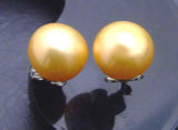 Freshwater Orange Pearl Earrings for Women with Sterling Silver Studs