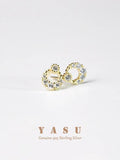 Silver Law 925 Yasu Earrings French Crystal 18k Plated