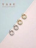 Silver Law 925 Yasu Earrings French Crystal 18k Plated