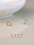 Silver Law 925 Yasu Earrings French Crystal 18k Plated