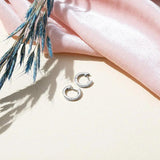 925 Silver Cuff Earrings Vintage 14K Plated Huggie for Women
